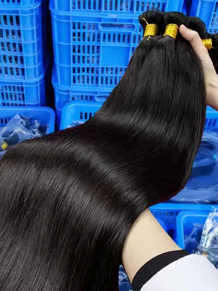 Real Human Hair Bone Straight Bundles 30 40 Inches Raw Hair 1 3 4 Bundles Brazilian Hair Weave Extensions For Black Women