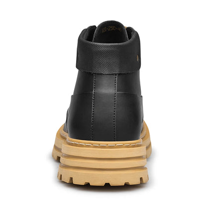 Man Elevator Oxford Chunky Shoes Men Chelsea Boots Leather Ankle Sneakers  Plus Size 37-48