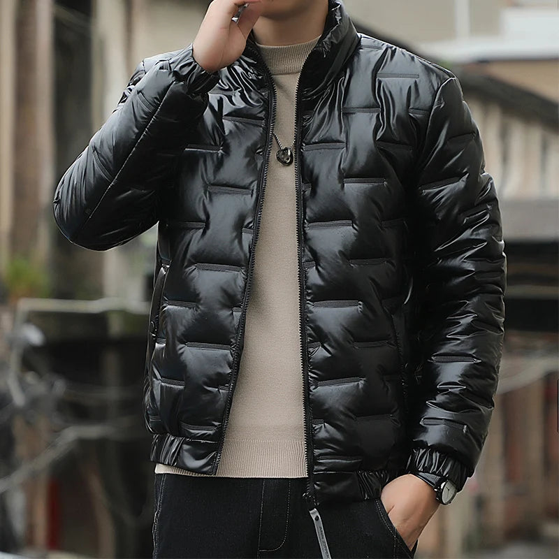 Winter Jackets Men Bright Parka Thickened Warm  Waterproof Jackets Male Down Coats  Mens Clothing