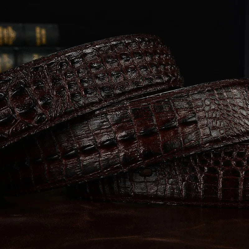 Fashion 3D Alligator Crocodile Shape Cow Leather Belt For Men Coffee Black Mens Belts Luxury Designer Belts Men High Quality B2
