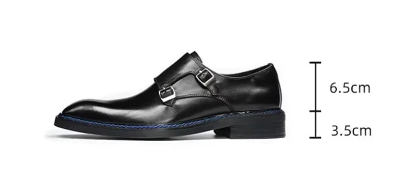Hochwertige Herrenschuhe aus Rindsleder, eckige Zehenpartie, Doppel-Monk-Strap, Herren-Businessschuhe zum Hineinschlüpfen