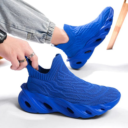 Classic Fashion Yellow Men's Running Shoes Comfort Socks Shoes Trainers Men Unisex Athletic Shoes Big Size 46 Zapatillas Hombre