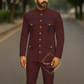Ivory Formal Safari Suit Custom Made Indian Menswear for Wedding Groom Men's 2pcs Set Jacket Pants Slim Fit Party Dress