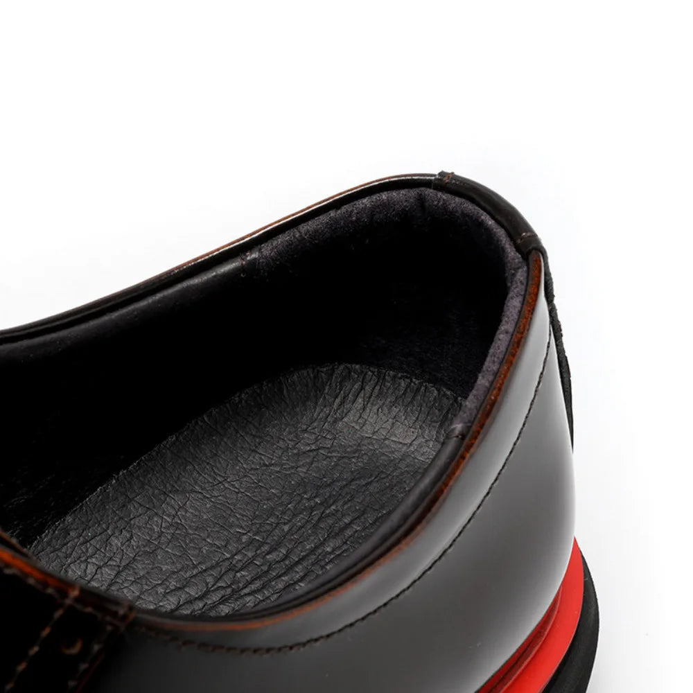 Echte Vollnarbenleder Herren Business-Schuhe Polierter britischer Stil Business Casual Oxford-Schuhe Mode Color-Block Spitz zulaufend