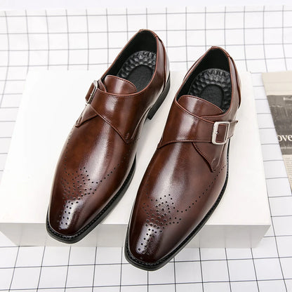Men's Leather Slip-On Loafers – Casual Dress Shoes