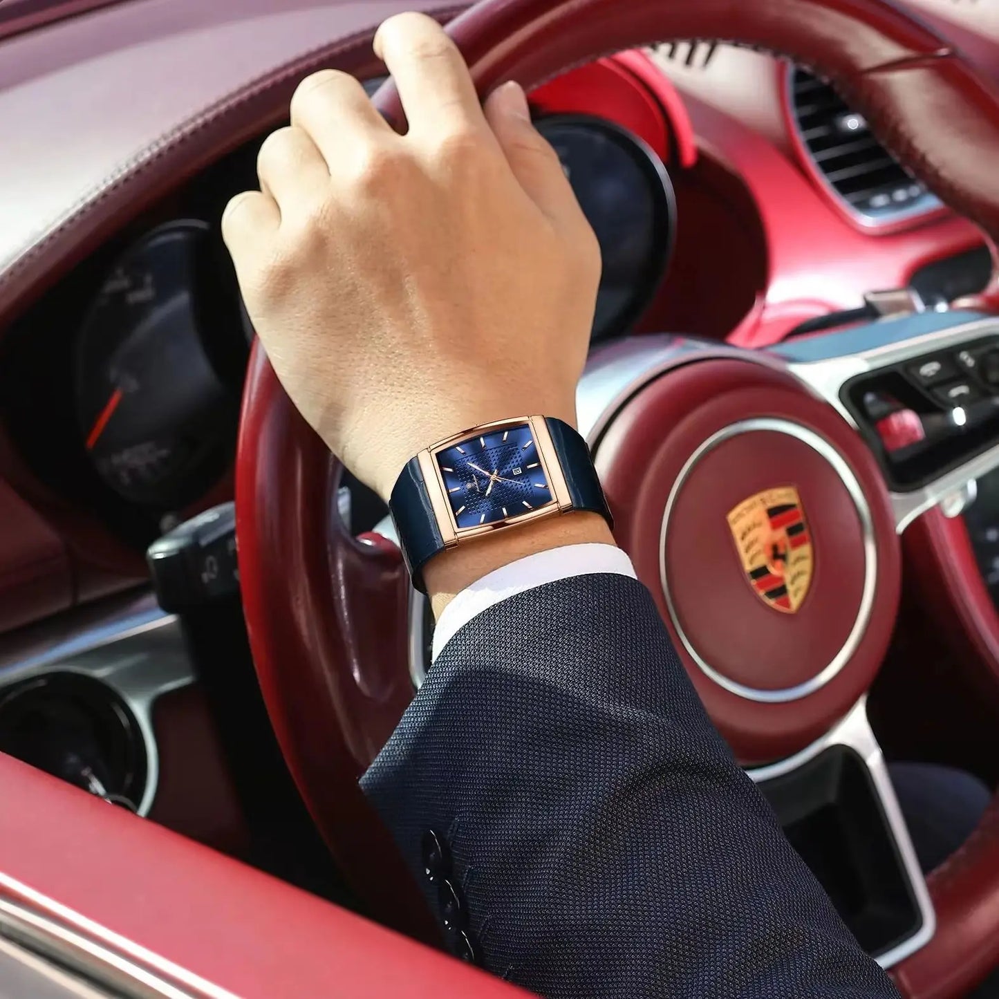 POEDAGAR Top High Quality Men Clock Date Waterproof Fashion Luminous Watch For Man Leather Luxury Men's Quartz Watches Reloj+Box