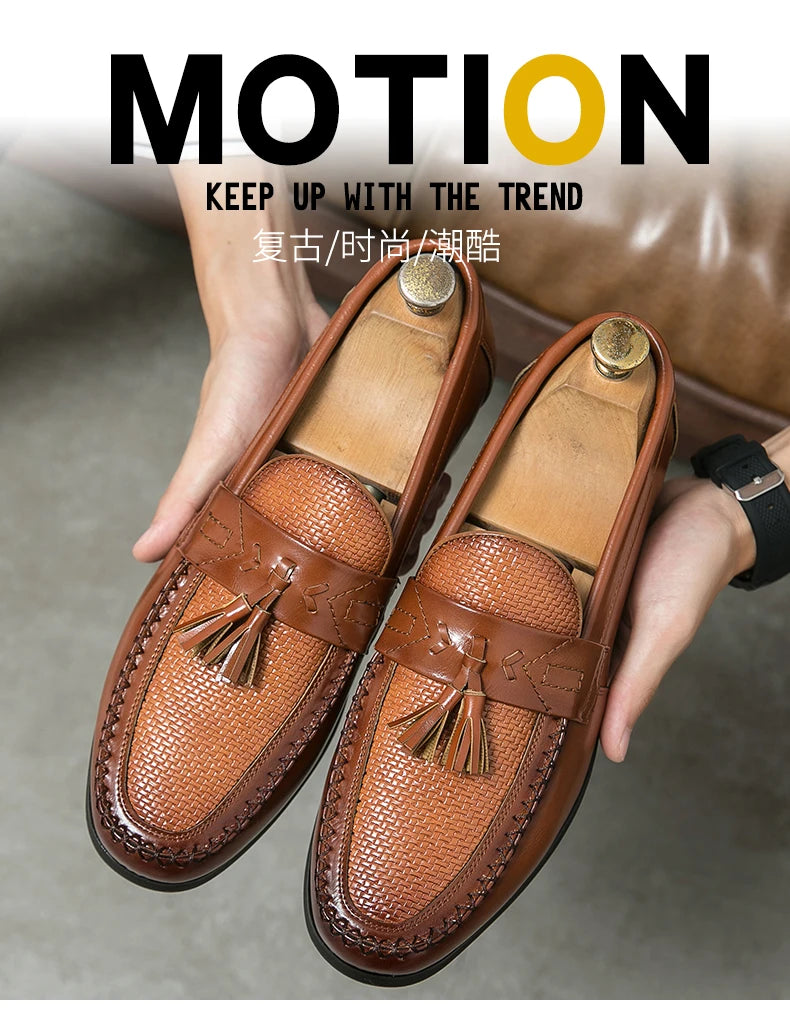 Herren Business Casual Schuhe Hochwertige Brogues Leder Loafers Gesellschaftliche Party Lederschuhe Herren Quasten Hochzeitsschuhe