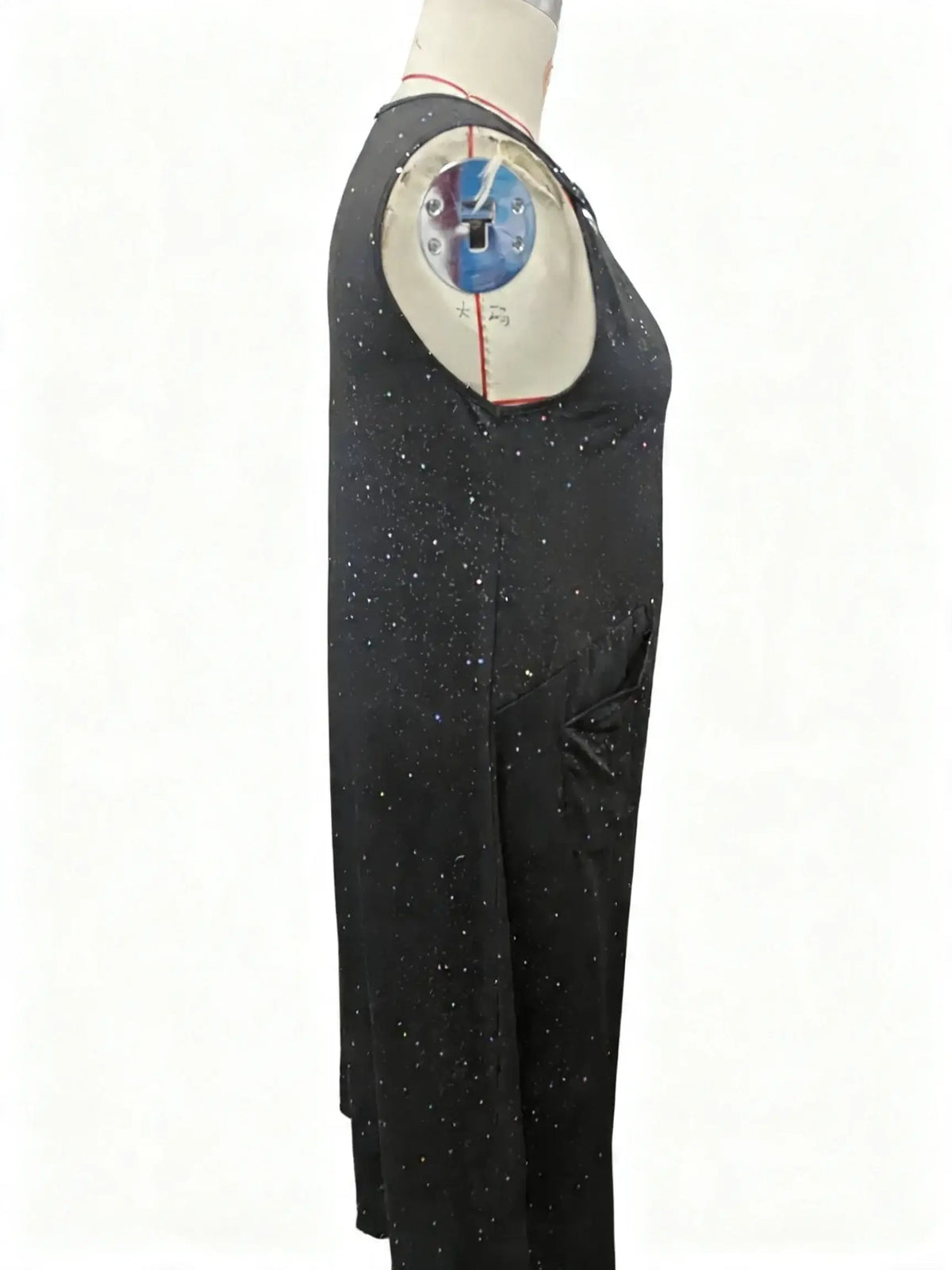 plus Size European And American Cross-Border Spring/Summer New Style Women's Solid-Color Powder-Sprinkled Dress