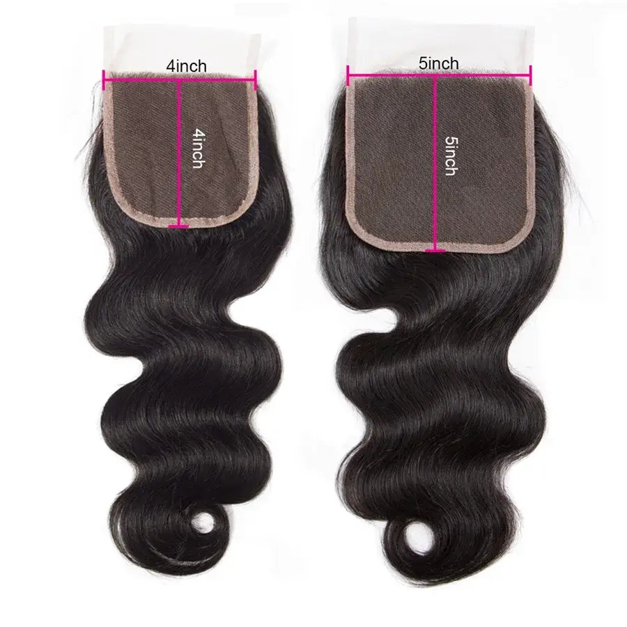 Rohe brasilianische Body Wave Bundles mit Closure Echthaar Weave Unverarbeitetes Remy Haar 4x4/5x5 Lace Closure mit 3/4 Bundles