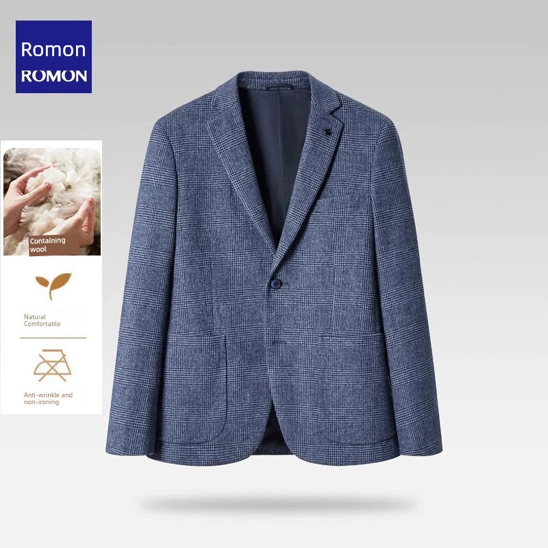 Romon High-End Fall Slim Fit Suit Youth Wool