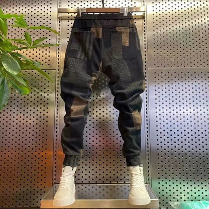 Plush Wool  New Men's SUMMER Winter Six Pocket Small Foot Casual Trousers Elastic Harem Trousers Loose Baggy Pants