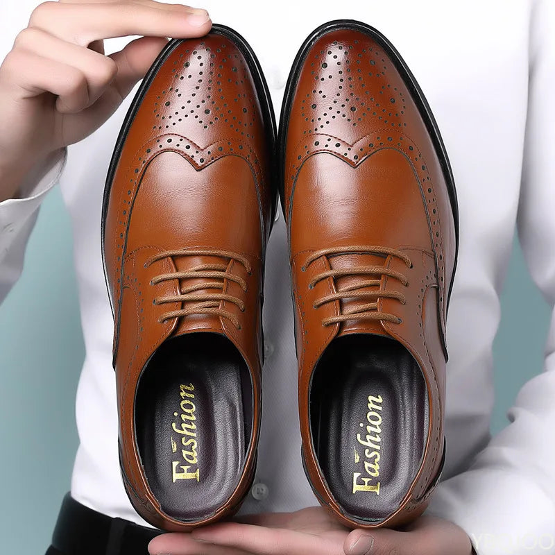 Große modische Herren Business Schuhe, niedrig geschnitten, bequem für den Alltag, spitz zulaufend, multifunktional, für Hochzeiten, Herrenschuhe