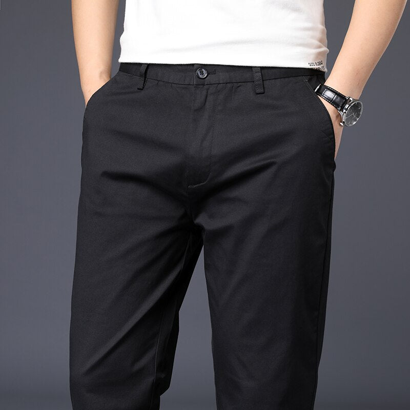 Plus Size 42 44 46 Classic Men&#39;s Straight Casual Pants 2022 Summer Thin Fashion Loose Business Cotton Trousers Brand Clothing