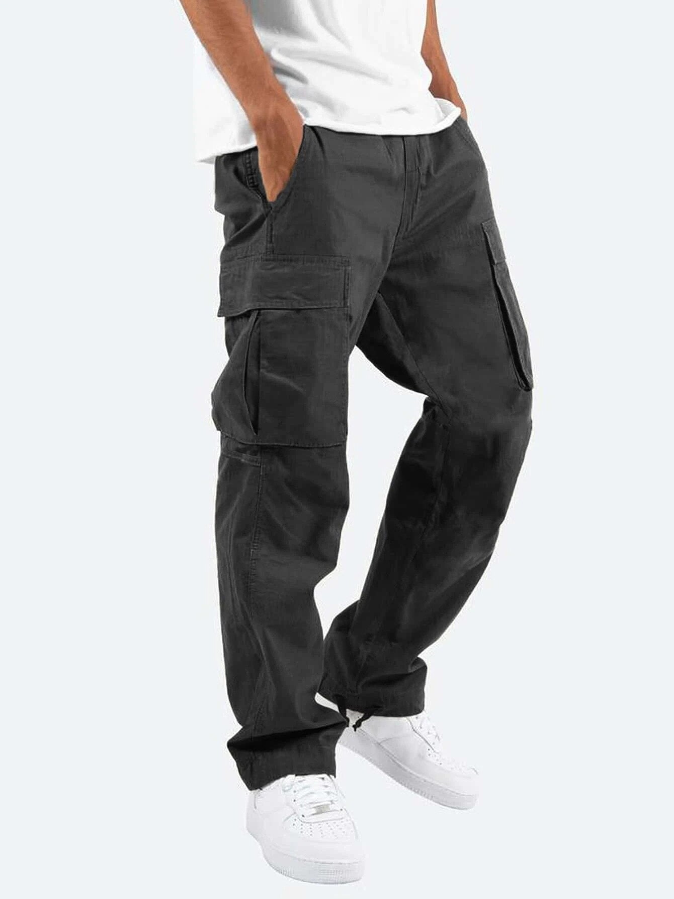 2023 Street Fashion Multi-pocket Brand Cotton Overalls Men&#39;s Loose Daily Casual Trousers Straight Mopping Pants Plus Size S-5XL