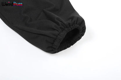 Weird Puss  Autumn Women 2 Piece Set Casual Tracksuit Zipper Thin Drawstring Jacket+Leggings Matching Streetwear Sporty Suit