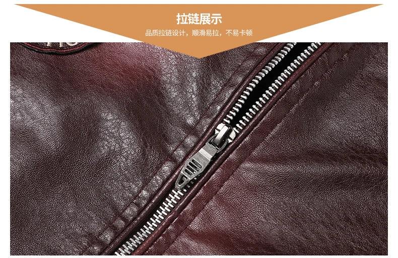 Men's Autumn Winter Men High Quality Fashion Coat Leather Jacket Motorcycle Style Male Casual Jackets For Warm Overcoat US Size
