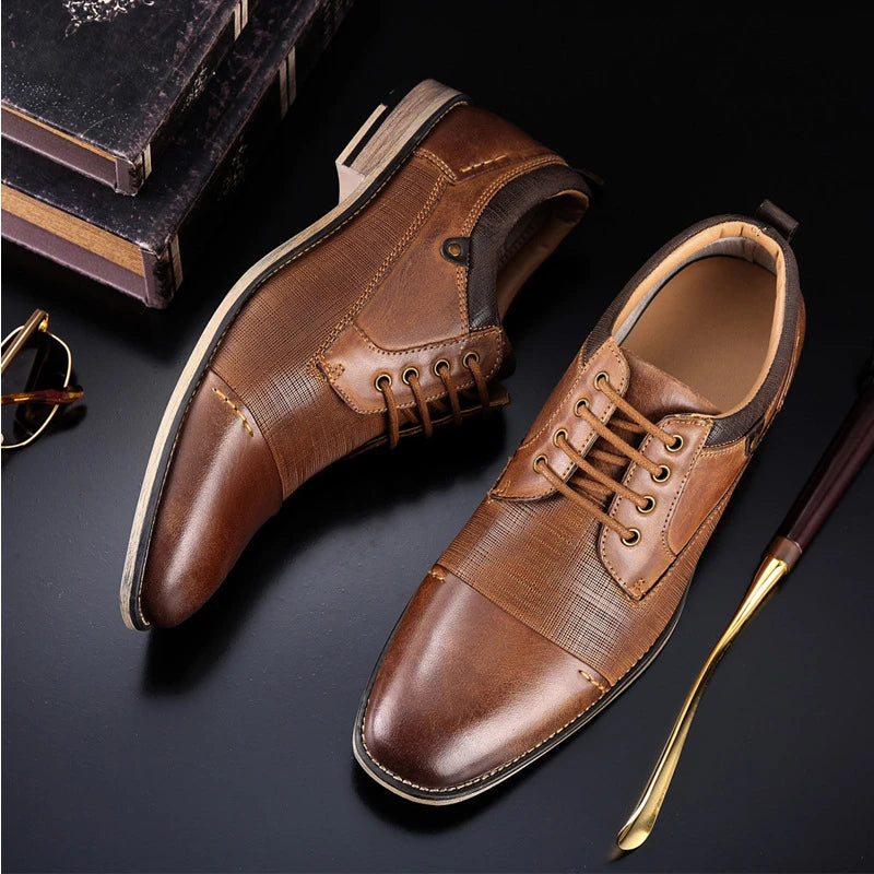 Italy Style Men's Dress Shoes Genuine Cow Leather Birthday Gift for Man Italiano Men Derby Shoes Plus Size zapatos hombre 1917