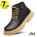 Man Elevator Oxford Chunky Shoes Men Chelsea Boots Leather Ankle Sneakers  Plus Size 37-48