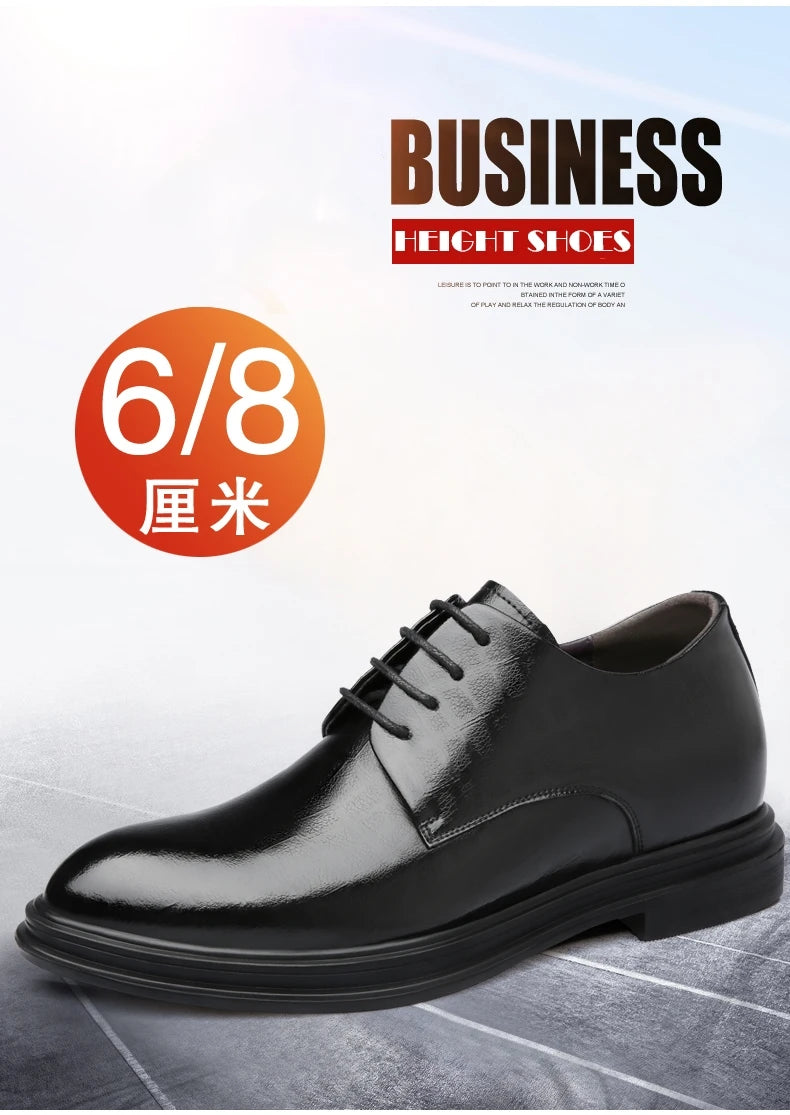 Elevator Shoes Men Dress Shoes 3/6/8 cm Men Formal Shoes Winter/Spring Classic Business Luxury Men Oxfords Footwear Suit Shoes
