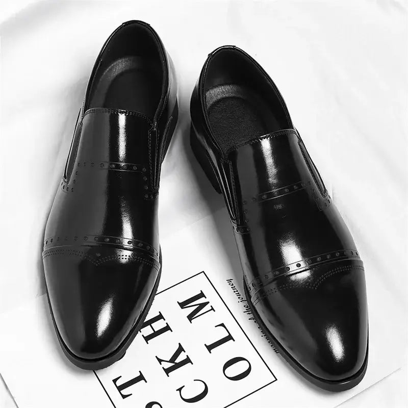 Big Size Dress Shoes for Men Solid Color Summer Autumn Fashion Business Casual Shoes Male British Style Cow Leather Shoe Man