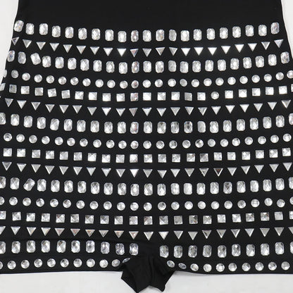 CM.YAYA Women Diamonds Hot Rhinestones Long Sleeve Short Jumpsuits  Summer Sexy Party Club One Piece Suit Rompers Playsuits