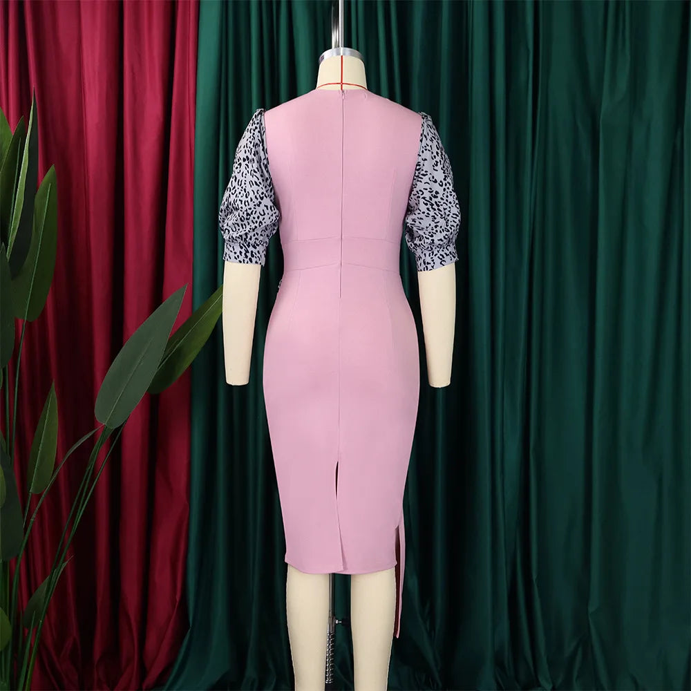 FairyShely 2025 Short Sleeve Patchwork Plus Size Dress Women Large Bodycon Big Dresses Lady Summer Party Tight Curvy Dress