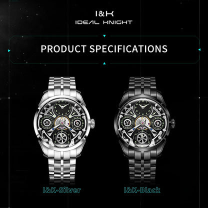 IDEAL KNIGHT 6820 Watches For Man High Quality Tourbillon 50M Waterproof Mechanical Watch 316 Stainless Steel Luxury Man Gifts