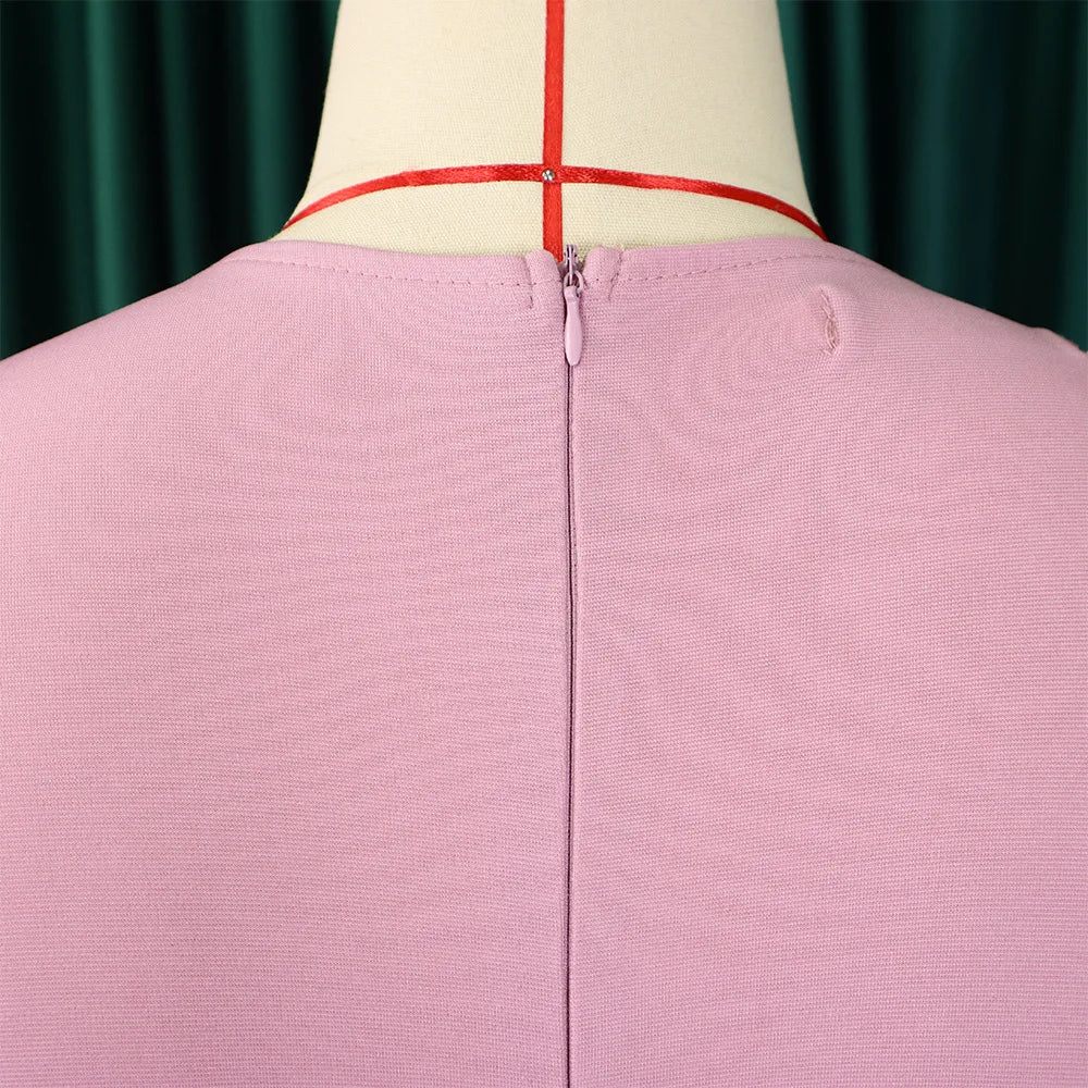 FairyShely 2025 Short Sleeve Patchwork Plus Size Dress Women Large Bodycon Big Dresses Lady Summer Party Tight Curvy Dress