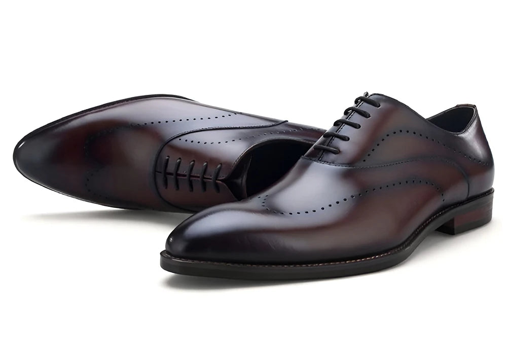Vollnarbenleder Business Oxford Schuhe für Herren Formelle Derby-Schuhe Alltagskleidung