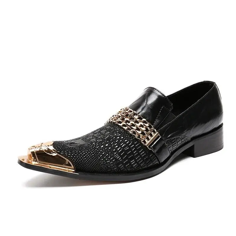 Neu eingetroffen: rote spitze Herren-Lederschuhe aus echtem Leder mit Metallspitze und Kristall, handgemacht, modische Friseurschuhe