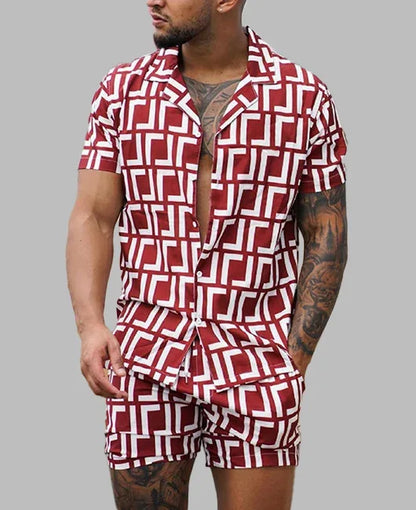Hawaiian Vacation Suits Men's Summer Lapel Short Sleeve Shirt Shorts 2-piece Sets Fashion Streetwear Male 3D Print Casual Outfit