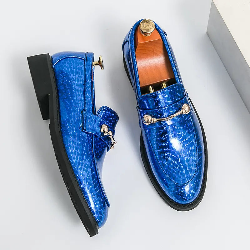 Patent Leather Fashion Men Party Loafers Prom Dress Casual Leather Shoes Men Slip-on Flat Shoes Luxury Shiny Designer Men Shoes