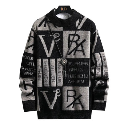 Men Knitted Sweater Stripe Pullovers Printing Round Neck Sweater  Autumn/Winter Designer Quality Casual Men Clothing Jumper