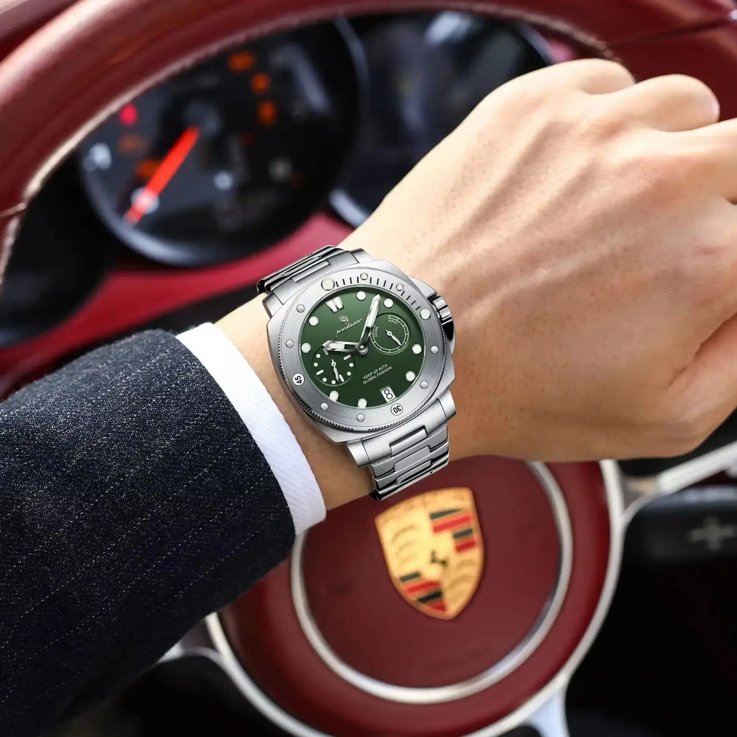 POEDAGAR Luxus Herren Armbanduhr Top Leuchtend Wasserdicht Datum Herrenuhr Hochwertige Edelstahl Herren Quarzuhren Männlich+Box