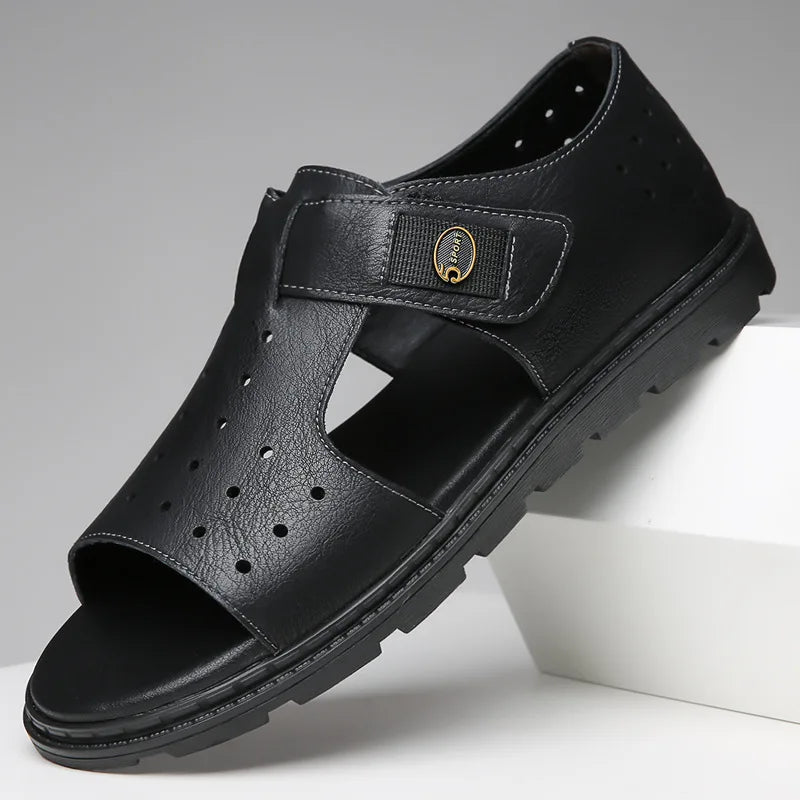 New Men's Sandals Fashion Brand Roman Sandals for Men Soft Bottom Comfortable Beach Shoes High Quality Leather Men Casual Shoes