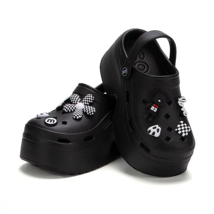 Women Chunky Platform Sandals  Summer Soft Thick Sole Diy Clogs Garden Shoes Woman Closed Toe Non-Slip Beach Slides Sandals