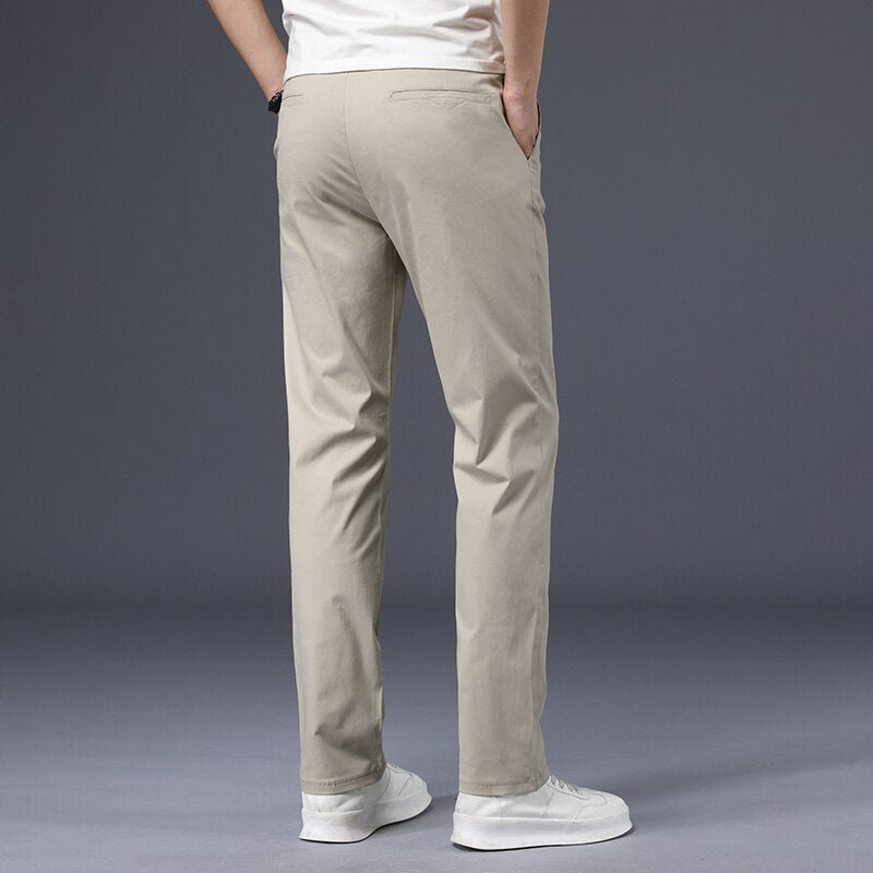 Plus Size 42 44 46 Classic Men&#39;s Straight Casual Pants 2022 Summer Thin Fashion Loose Business Cotton Trousers Brand Clothing