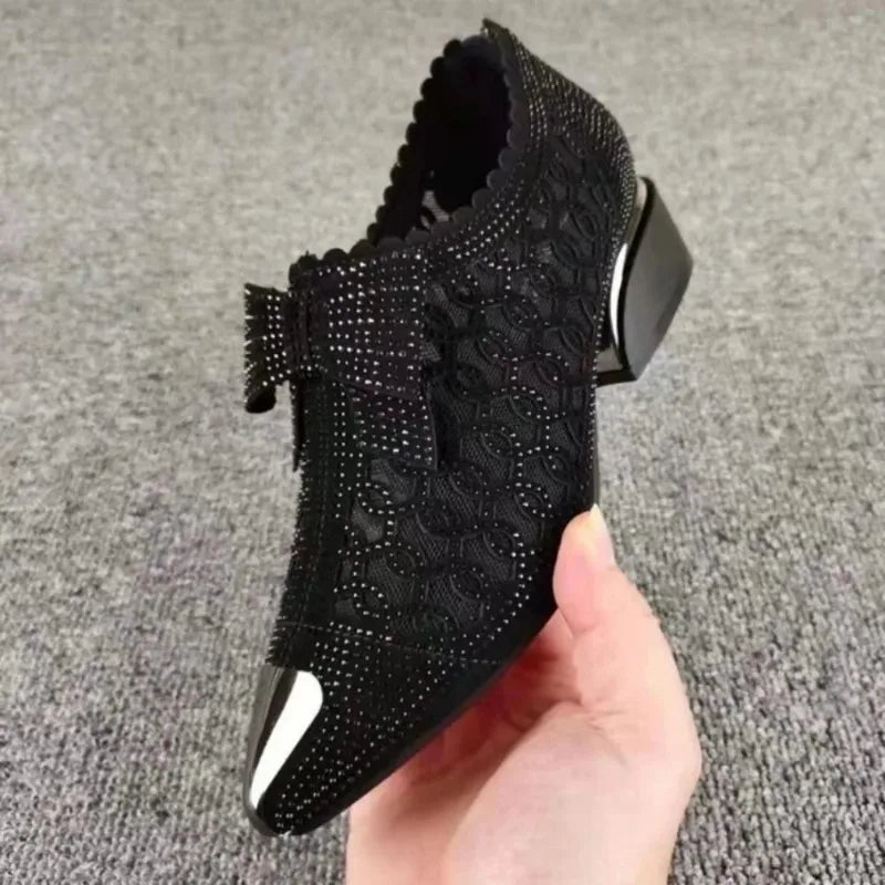 2026 New Women Shoes Exquisite Rhinestone Model Dance Shoes for Woman Fashion Hollow Out High Heels Designer Shoes Zapatos Mujer