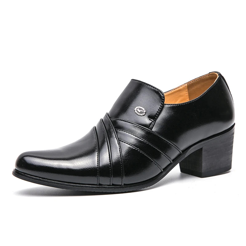 High-End Marke Herren Business Schnürschuhe Leder Erhöhte Höhe Britische Schuhe Herren Spitz zulaufende Zehe Schuhe Hochzeit Stiefel Größe:37-46