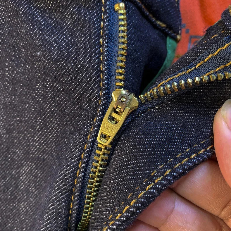 High end light luxury men jeans autumn new item dark blue fashion printed casual straight slim fit cotton washed denim pants