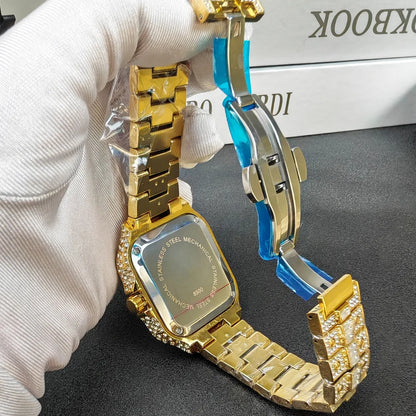 NO logo Hot Fashion Full Diamond Watch Men Brand Hip Hop Iced Out Bling Square Quartz Wristwatch For Man Jewelry Dropshipping