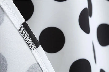 Black White Polka Dot Summer Dress Women Sleeveless Vintage 50s 60s Party Office Dresses