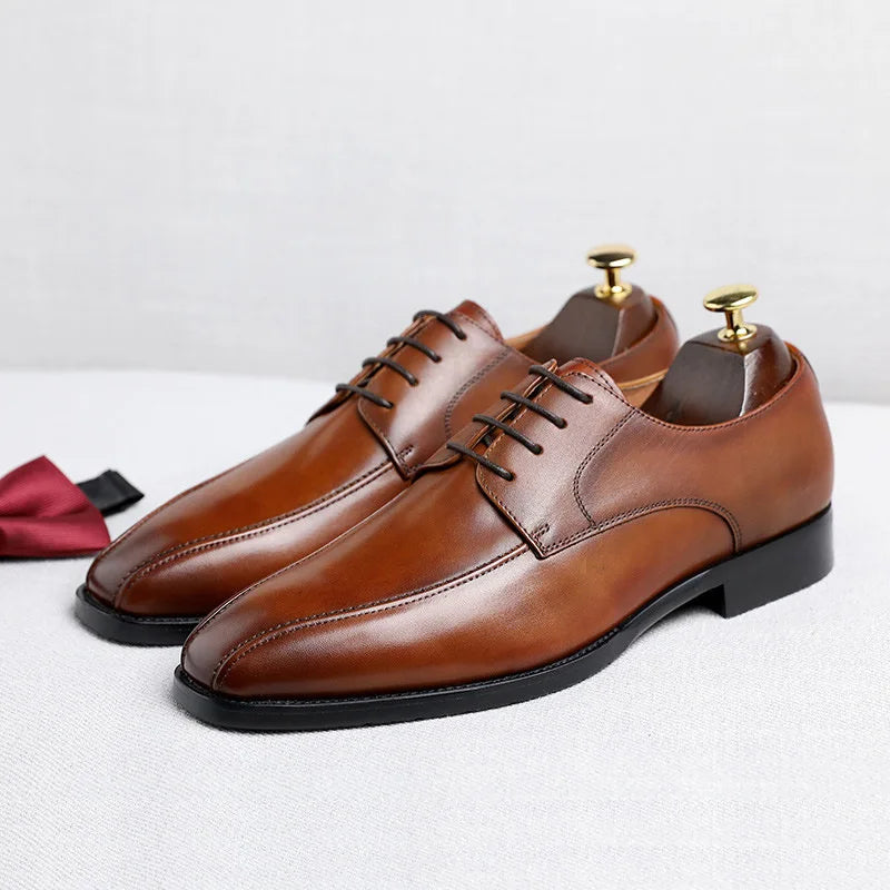 Hochwertige handgefertigte Oxford-Herren-Anzugschuhe aus PU-Leder, Hochzeitsschuhe, formelle italienische Schuhe, heiß