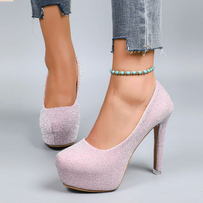 Fashion Shoes Female Basic Women's High Heels Sexy Party Pumps Women Platform Thin Heels Super High Slip on Shoes Women