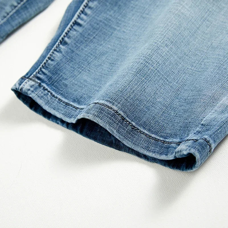 2025 Summer New Men's Denim Shorts Classic Black Blue Thin Section Fashion Slim Business Casual Jeans Shorts Male Brand