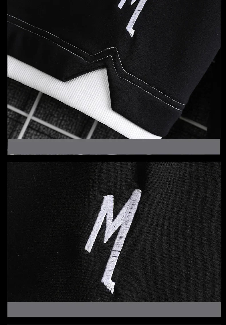Men Harajuku Hoodie Casual Hip Hop Sweatshirt Stitching Print Hoodies Male O-Neck Fashion Mens Clothing Multi Color New Male Top