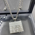 Hip Hop Stainless Steel Letter Necklace Titanium Steel Fashion Men's and Women's Sweater Chain Jewelry Accessories Collection