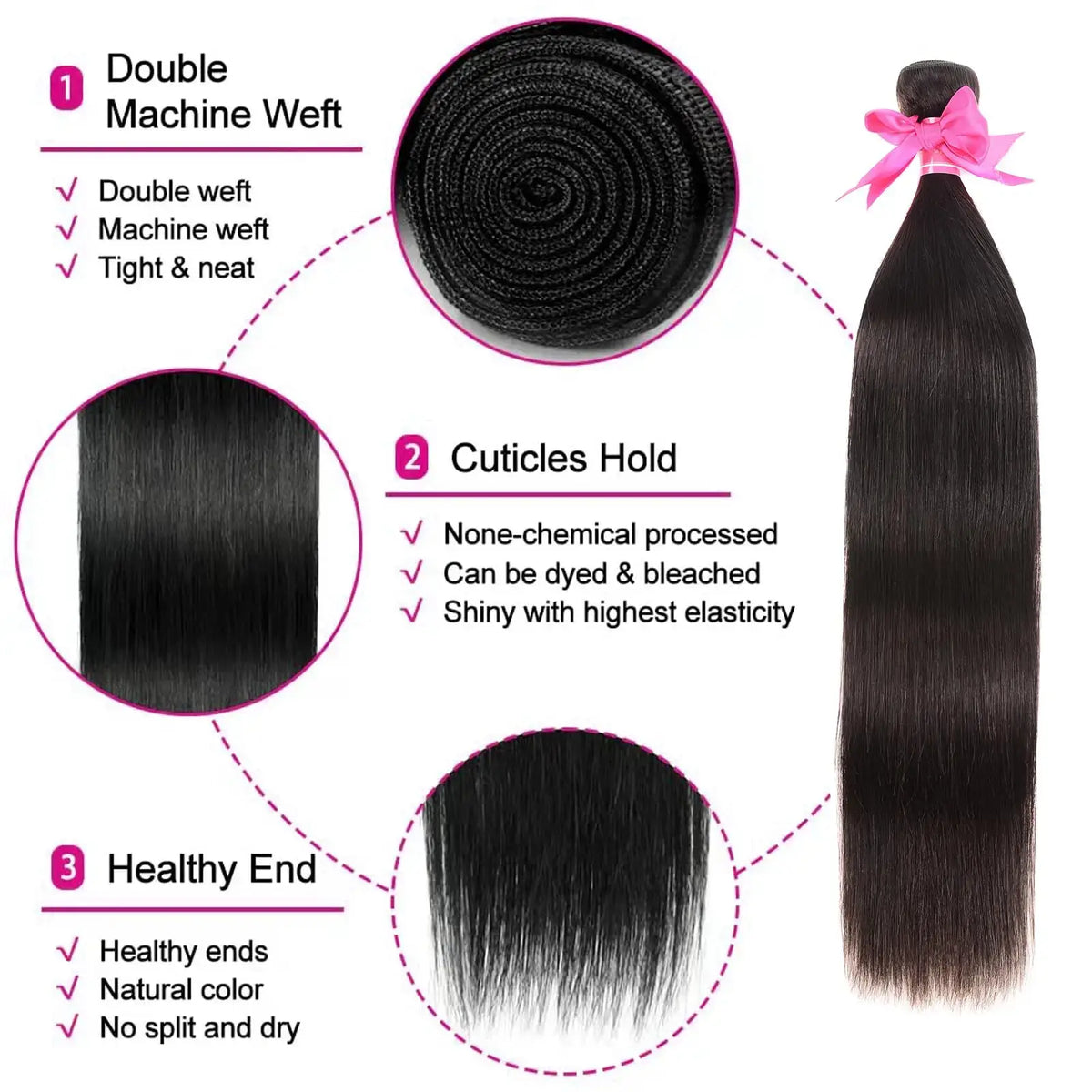 Straight Bundles Human Hair 12A Human Hair 4 Bundles Straight Hair 20 22 24 26 Inch Brazilian Virgin Deal Human Hair Extensions features.