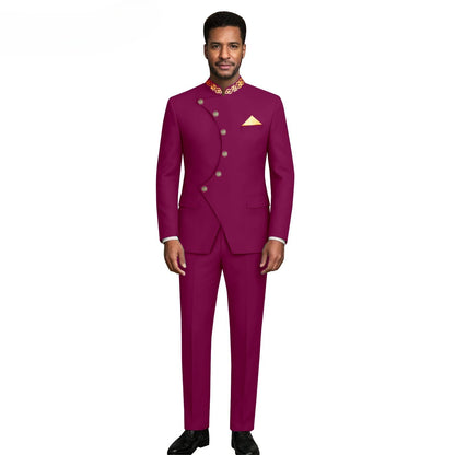 (Jacket +Pants) 2026 New Luxury Elegant Men's Suits 2 Piece Set Fashion Korean Casual Slim Fit Social Groom Wedding Tuxedo