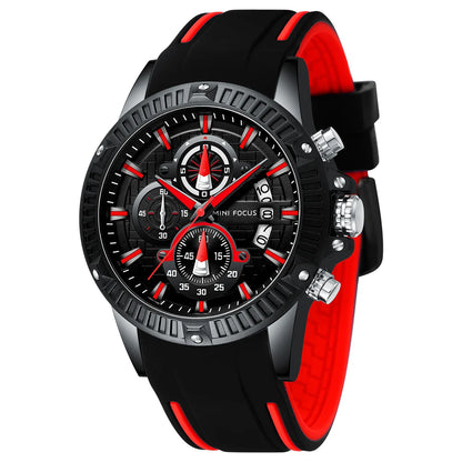 Top Brand MINI FOCUS Watch for Men Waterproof Silicone Strap Quartz Chronograph Male Wristwatches Luminous Relogio Masculino